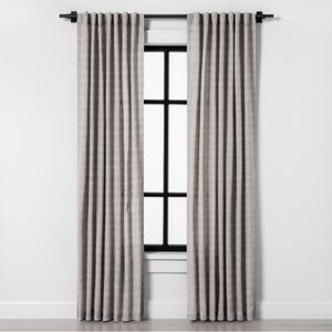 [hearth&hand] 84” fine stripe curtain - gray/sour cream
